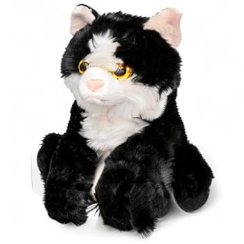 Amazon.co.jp: Jolitee 小さなぬいぐるみ 黒と白の猫 ぬいぐるみ